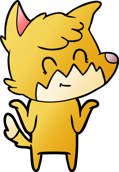 Bir insan tarafından çizilmiş çizgi film dostu tilki.