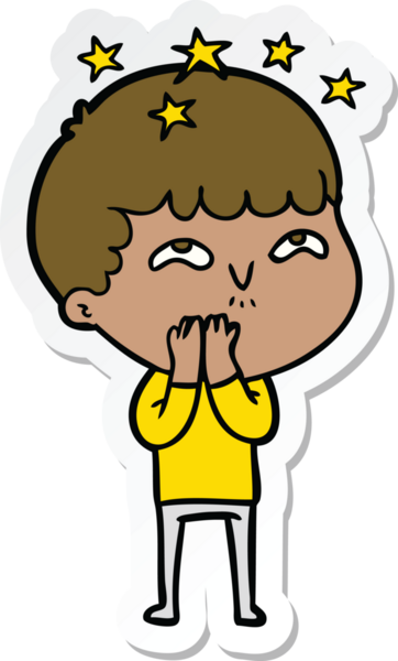 Bir insan tarafından çizilmiş bir karikatür çıkartması.