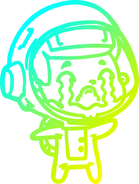 Bir insan tarafından çizilmiş ağlayan astronot çizgi filmi.