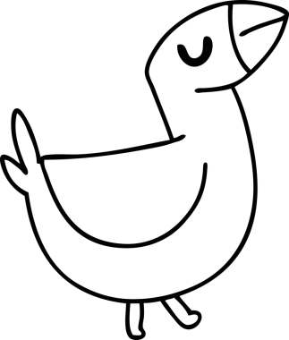 Bir insan tarafından çizilmiş çiftlik kuşunun çizgi karalaması