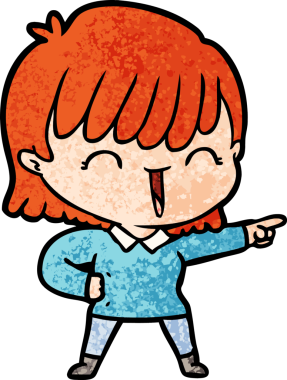 Bir insan tarafından çizilmiş karikatür kadın.