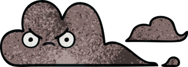 Bir insan tarafından çizilmiş fırtına bulutunun retro grunge deseni.