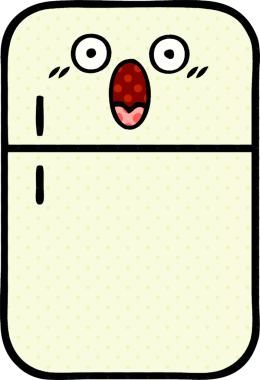 Bir insan tarafından çizilmiş buzdolabı karikatürü.