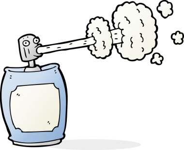 Bir insan tarafından çizilmiş çizgi film spreyi.