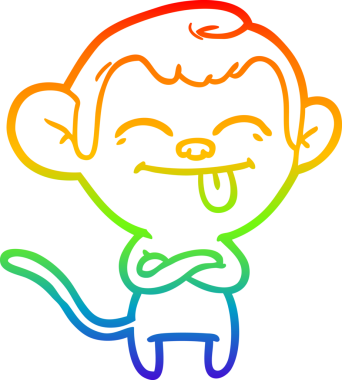 gökkuşağı gradyan çizimi bir insan tarafından çizilmiş komik bir çizgi maymun