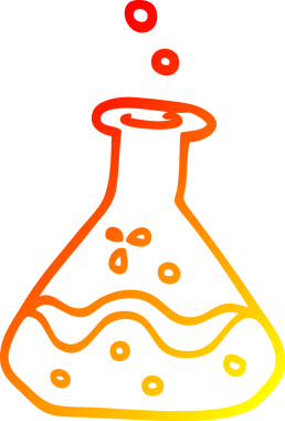 Bir insan tarafından çizilmiş bir karikatür bilim deneyinin sıcak çizgi çizimi