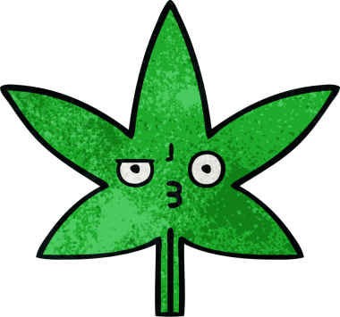 Bir insan tarafından çizilmiş marihuana yaprağının retro grunge dokusu.