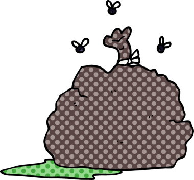 Bir insan tarafından çizilmiş bir çöp torbası.