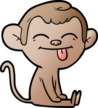 Bir insan tarafından çizilmiş komik çizgi film maymunu