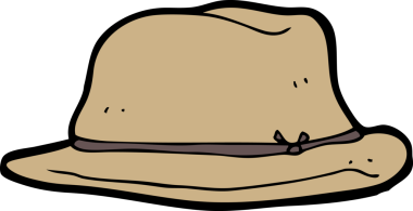 Bir insan tarafından çizilmiş çizgi film şapkası.