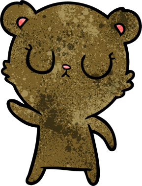 Bir insan tarafından çizilmiş barışçıl çizgi film ayısı.