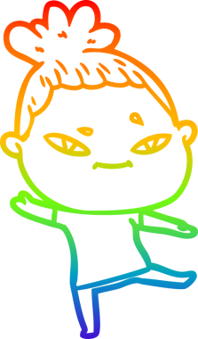 gökkuşağı gradyan çizimi bir insan tarafından çizilmiş bir karikatür kadın