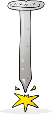 Bir insan tarafından çizilmiş karikatür keskin çivi.