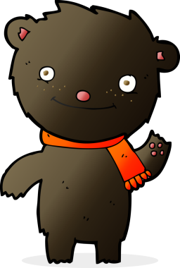 Bir insan tarafından çizilmiş şirin siyah ayı.