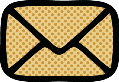 Bir insan tarafından çizilmiş kağıt bir zarfın çizgi roman tarzı karikatürü