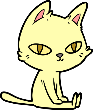 Bir insan tarafından çizilmiş çizgi film kedisi.