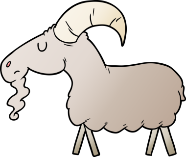 bir insan tarafından çizilmiş çizgi film keçisi