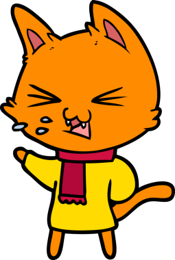 Bir insan tarafından çizilmiş kedi tıslaması.