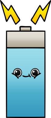 Bir insan tarafından çizilen bataryanın gölgelenmiş karikatürü