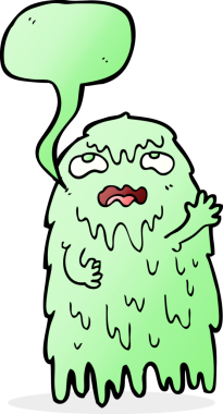 Bir insan tarafından çizilmiş iğrenç bir çizgi film hayaleti.