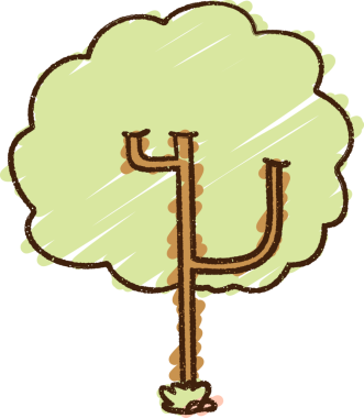 Bir insan tarafından çizilen Ağaç Tebeşiri