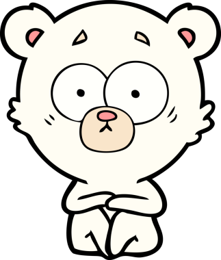 Bir insan tarafından çizilmiş sürpriz kutup ayısı karikatürü