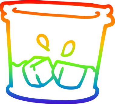 Bir insan tarafından çizilmiş cam bardak bardakta bir çizgi film çizimi.