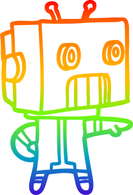 gökkuşağı gradyan çizgisi bir insan tarafından çizilmiş robot çizgi