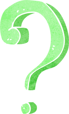 Bir insan tarafından çizilmiş soru işareti.