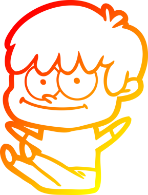 Bir insan tarafından çizilmiş mutlu bir çizgi film karakteri çizimi.