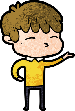 Bir insan tarafından çizilmiş meraklı bir çocuk.