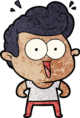 Bir insan tarafından çizilmiş heyecanlı bir çizgi film.