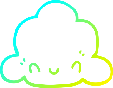 Bir insan tarafından çizilen karikatür bulutunun soğuk gradyan çizimi