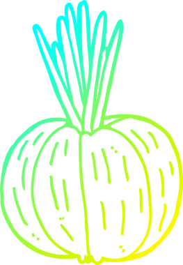 Bir insan tarafından çizilen sebze karikatürünün soğuk gradyan çizimi