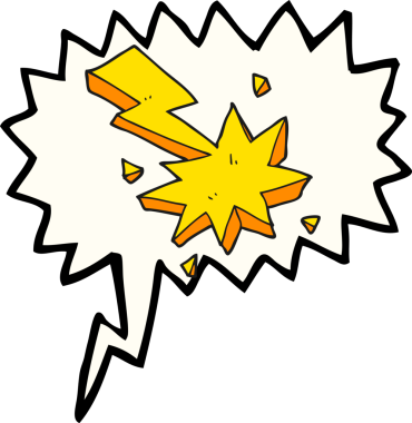 Bir insan tarafından çizilmiş serbest konuşma balonu karikatürü aydınlatma işareti