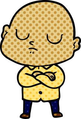 bir insan tarafından çizilmiş kel bir adam.