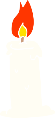 Bir insan tarafından çizilmiş karalama yanan mum.