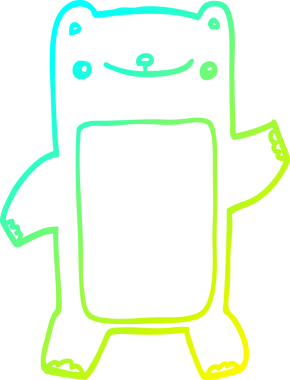 Bir insan tarafından çizilmiş bir oyuncak ayının soğuk çizgi çizimi.