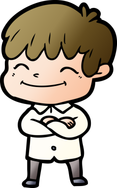 Bir insan tarafından çizilmiş mutlu çocuk çizgi filmi.