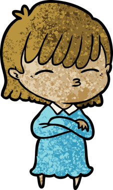 Bir insan tarafından çizilmiş karikatür kadın.