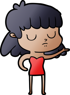 Bir insan tarafından çizilmiş ilgisiz bir kadın çizgi filmi.