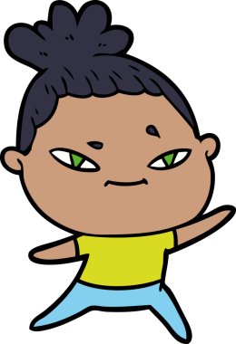 Bir insan tarafından çizilmiş karikatür kadın.