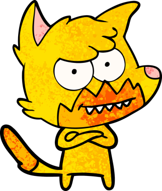 Bir insan tarafından çizilmiş tilki çizgi film karakteri