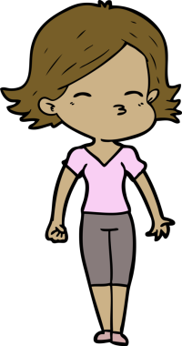 Bir insan tarafından çizilmiş karikatür kadın.