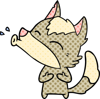 Bir insan tarafından çizilmiş uluyan kurt çizgi filmi.