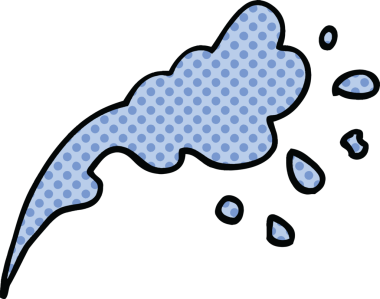 Bir insan tarafından çizilmiş çizgi roman tarzı su sıçraması.