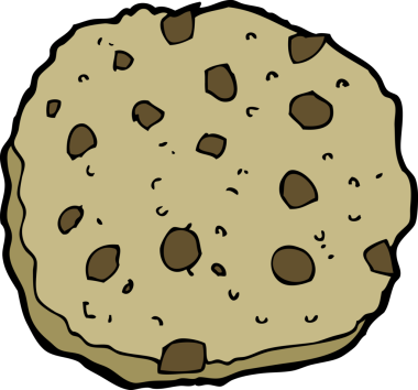 Bir insan tarafından çizilmiş çikolatalı kurabiye karikatürü.