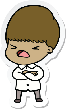 Bir insan tarafından çizilmiş bir karikatür çıkartması.