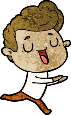 Bir insan tarafından çizilmiş mutlu çizgi film adamı.