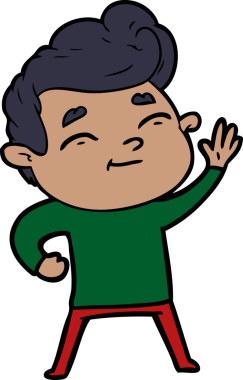 Bir insan tarafından çizilmiş mutlu çizgi film adamı.